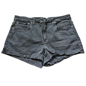 Madewell Cuevy High Rise Black Jean Shorts Distressed Cut-Off Style Size 22W